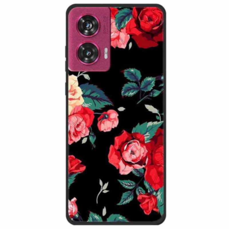 Etui Motorola Edge 50 Fusion Blomster Beskyttelse Deksel