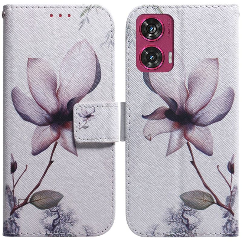 Folio Deksel Motorola Edge 50 Fusion Rosa Blomst