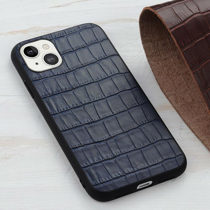 Deksel iPhone 13 Ekte Crocodile Texture Leather Beskyttelse Deksel