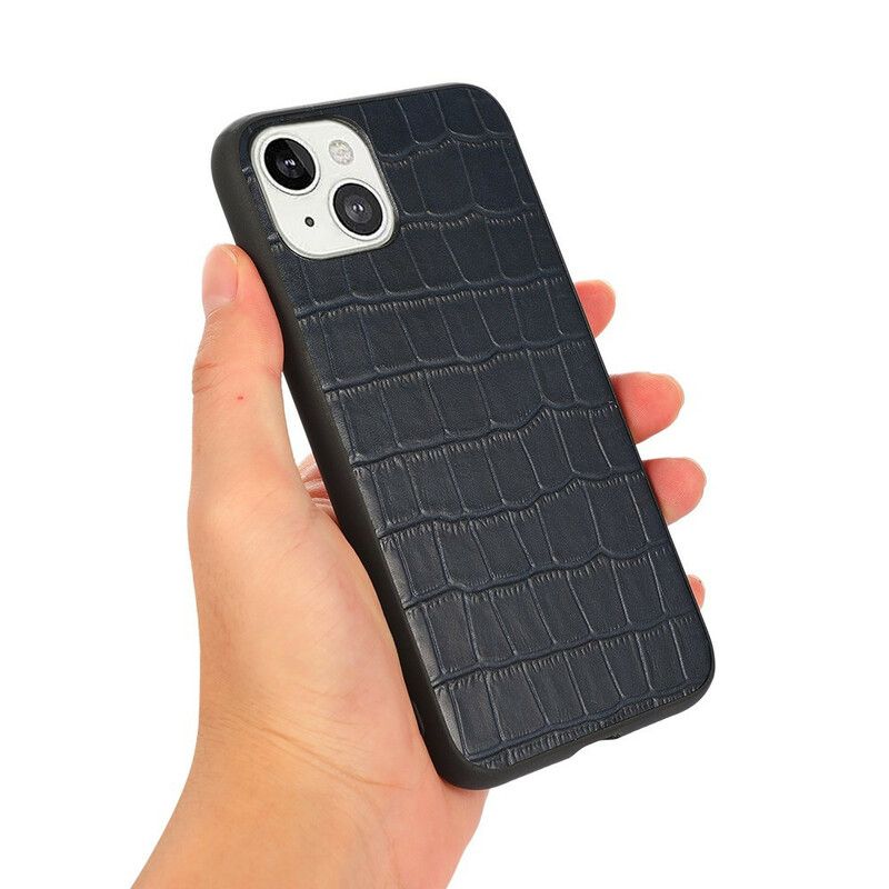 Deksel iPhone 13 Ekte Crocodile Texture Leather Beskyttelse Deksel