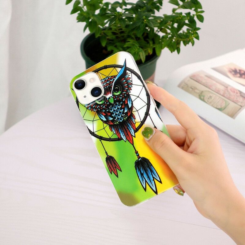 Deksel iPhone 13 Fluorescerende Owl Dream Catcher Beskyttelse Deksel