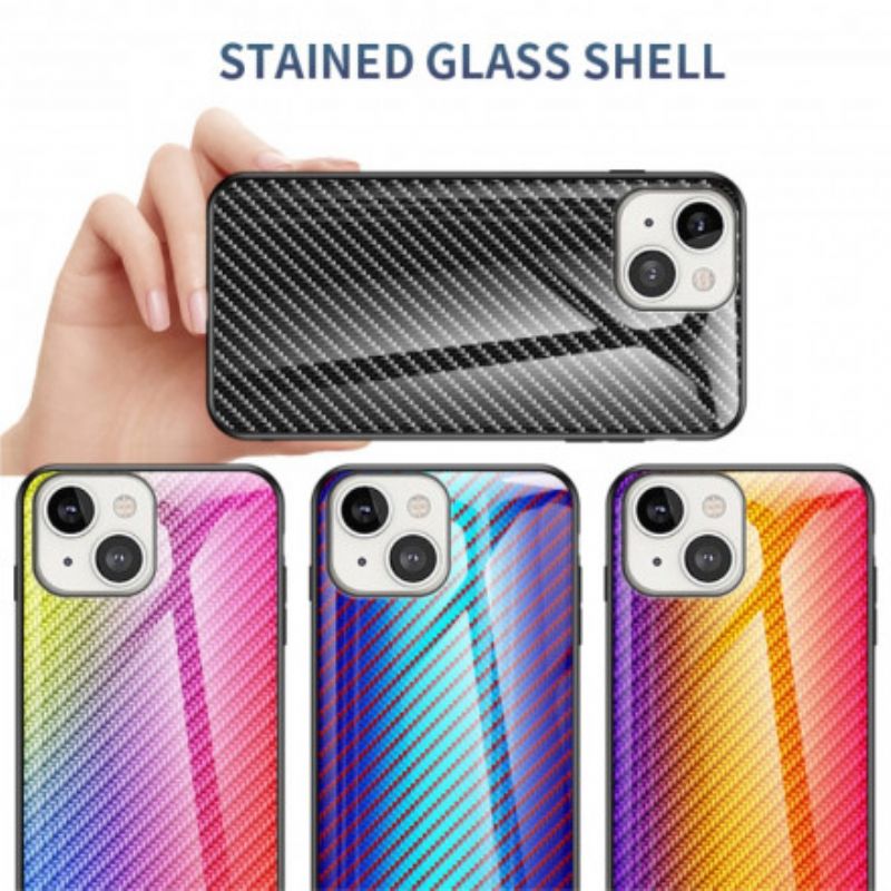 Deksel iPhone 13 Karbonfiber Herdet Glass Beskyttelse Deksel