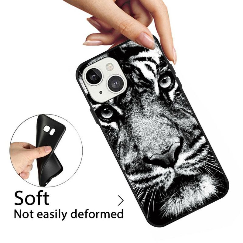 Deksel Til iPhone 13 Black And White Tiger