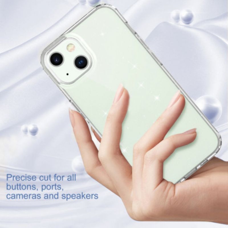 Deksel Til iPhone 13 Transparent Glitterdesign