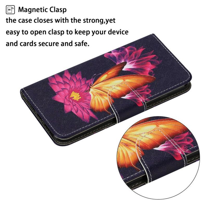 Folio Deksel iPhone 13 Butterfly And Lotus