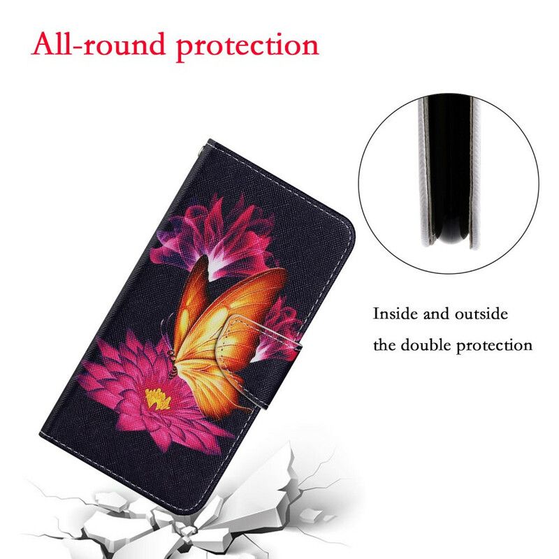 Folio Deksel iPhone 13 Butterfly And Lotus