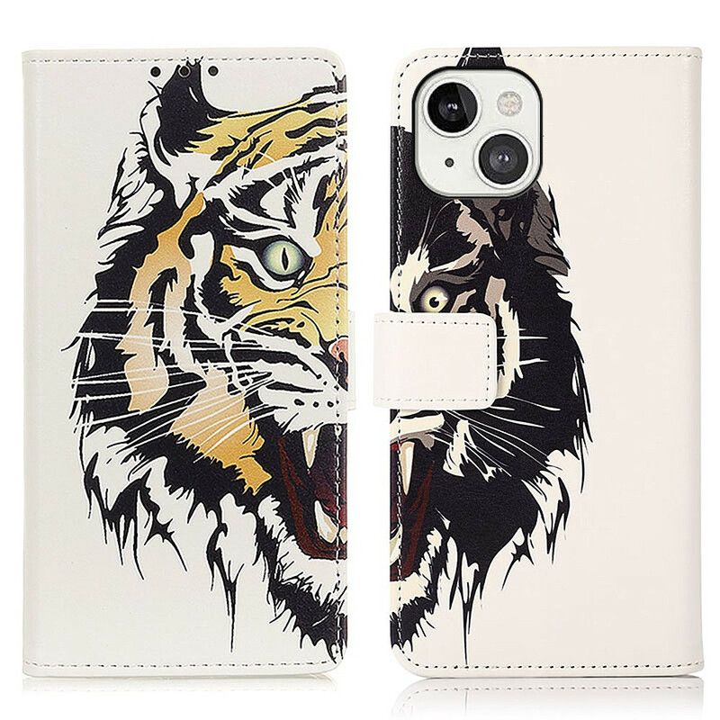 Folio Deksel iPhone 13 Fierce Tiger Beskyttelse Deksel