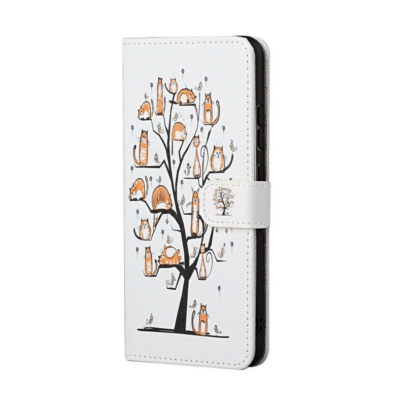 Folio Deksel iPhone 13 Funky Cats Strappy Beskyttelse Deksel