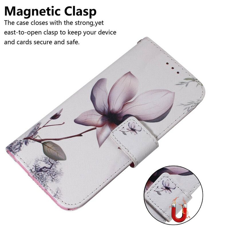 Folio Deksel iPhone 13 Gammel Rosa Blomst