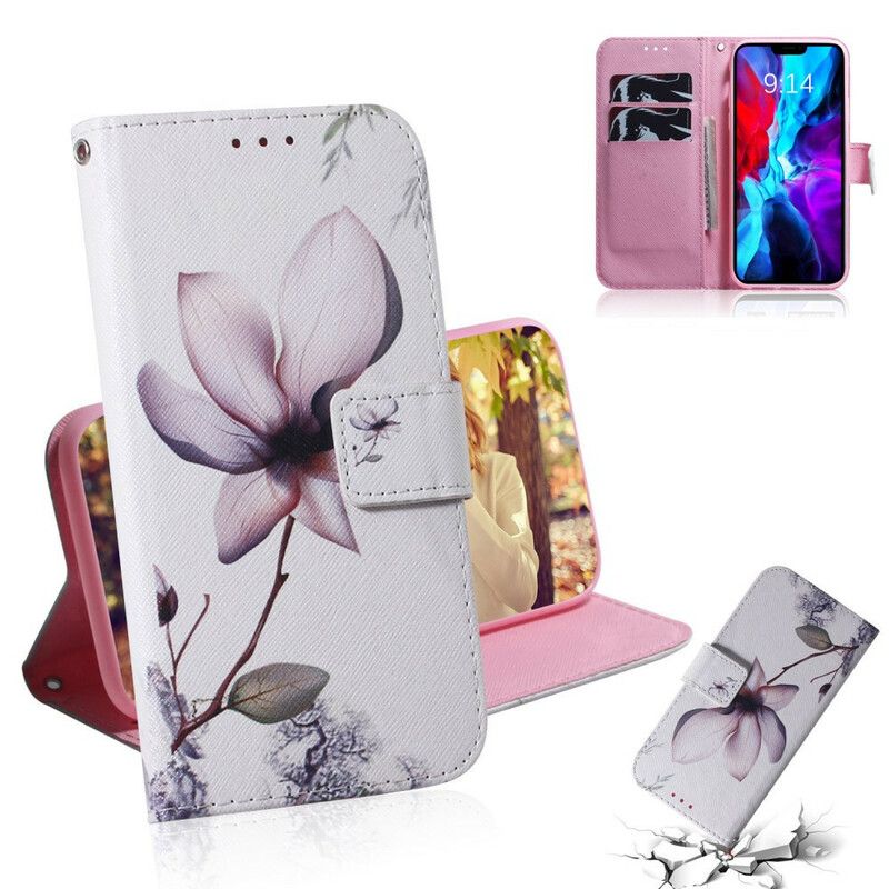 Folio Deksel iPhone 13 Gammel Rosa Blomst