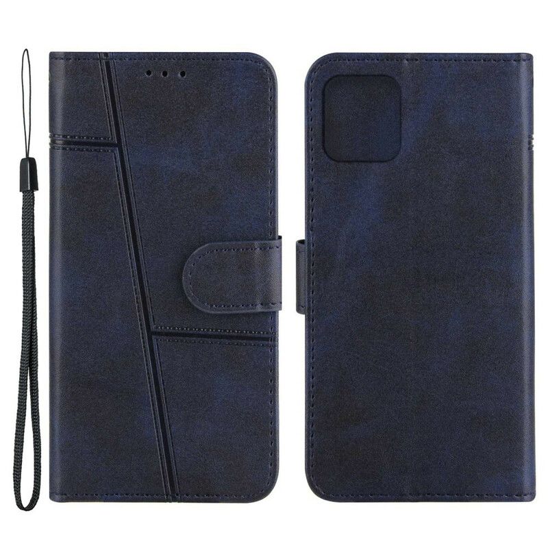 Folio Deksel iPhone 13 Geo Leather Effect Strappy Beskyttelse Deksel