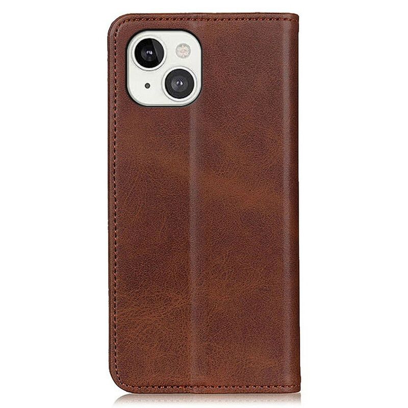 Folio Deksel iPhone 13 Litchi Split Leather