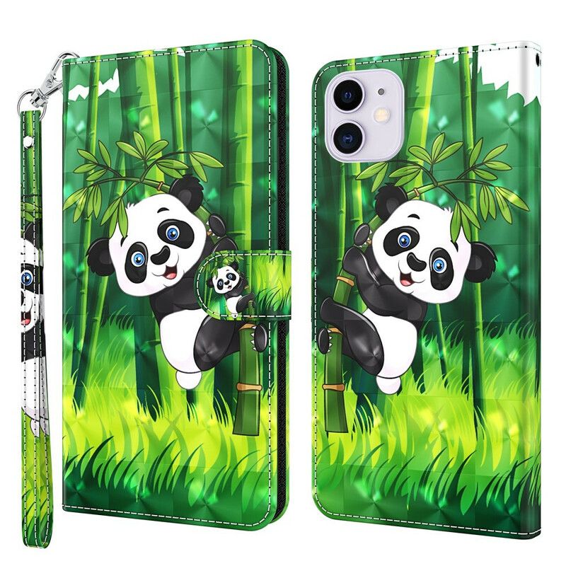 Folio Deksel iPhone 13 Panda Og Bambus