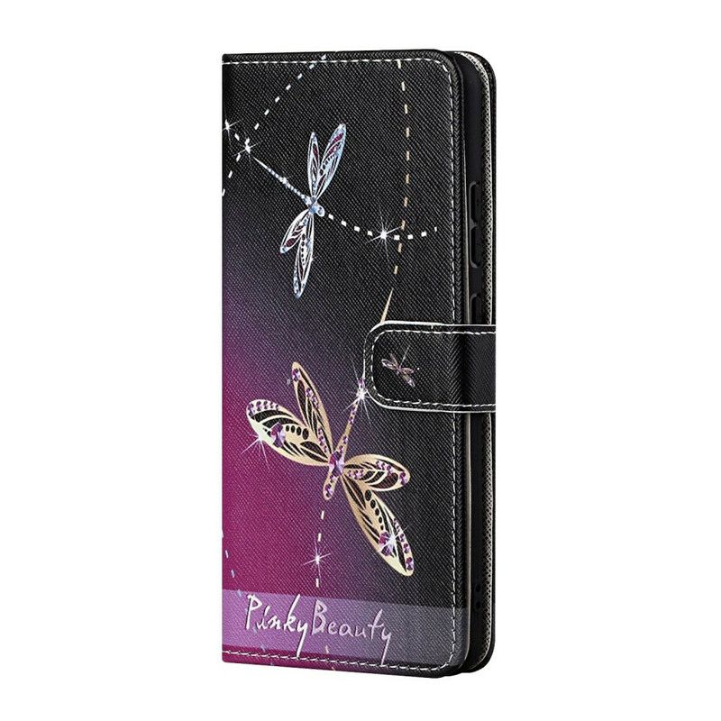 Folio Deksel iPhone 13 Strappy Dragonflies Beskyttelse Deksel