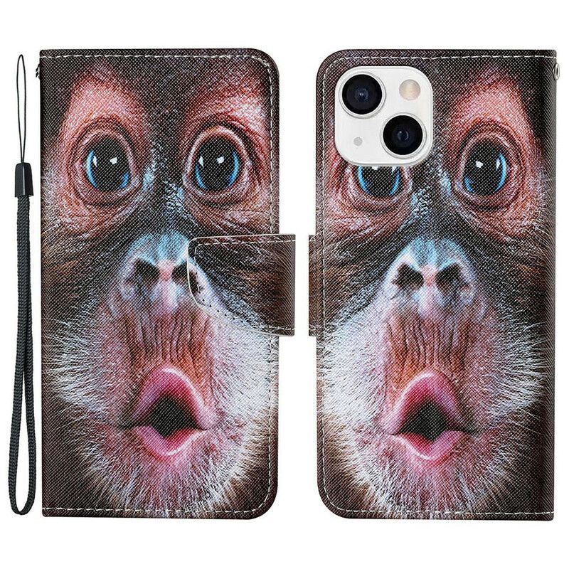 Folio Deksel iPhone 13 Thong Monkey