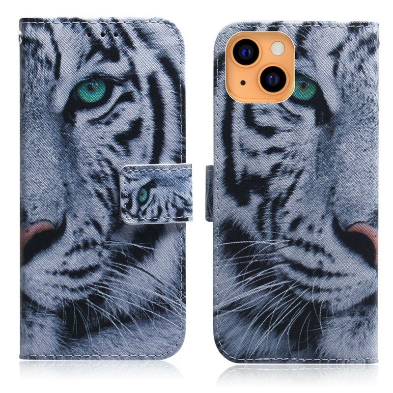 Folio Deksel iPhone 13 Tiger Face