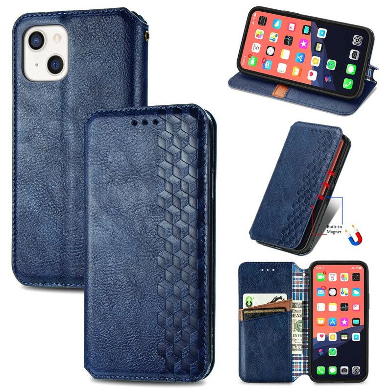 Folio Deksel Til iPhone 13 Leather Effect Diamond Texture