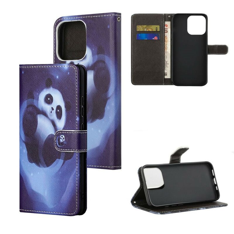 Lærdeksel Folio Deksel iPhone 13 Panda Space