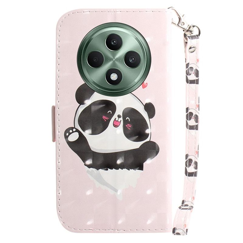 Folio Deksel Oppo Reno 12f 5g Panda Love Med Stropp