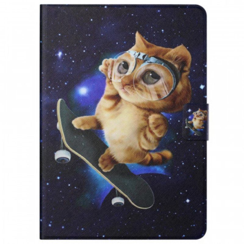 Folio Deksel Til Samsung Galaxy Tab A8 (2021) Cat Skateboarding