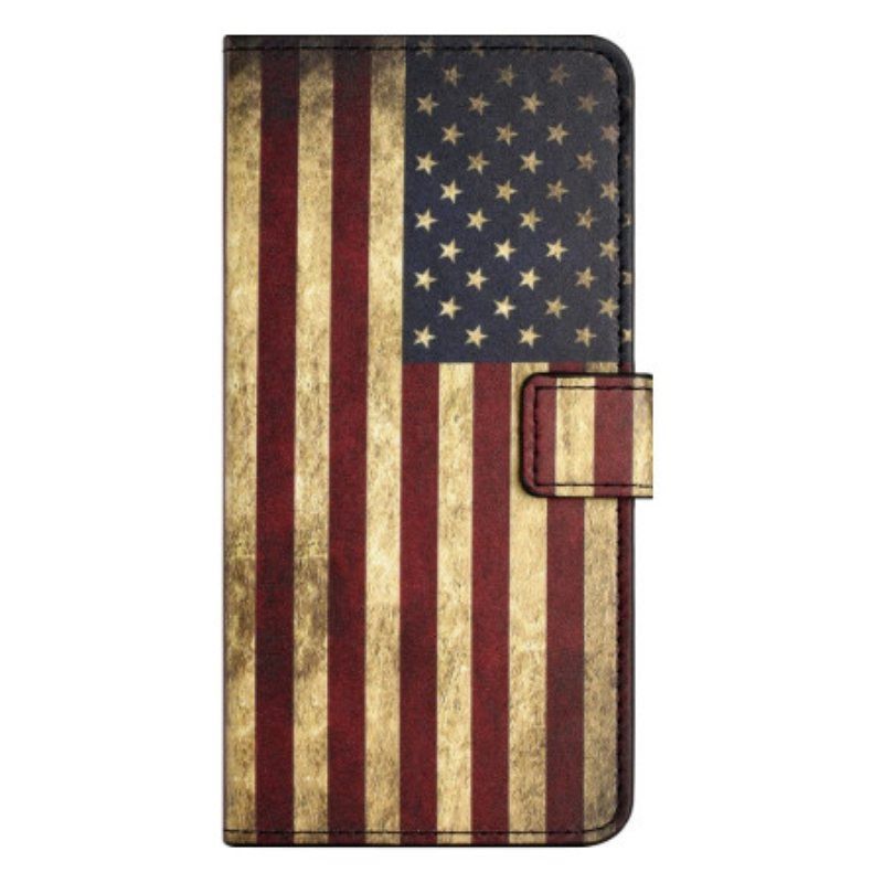 Lærdeksel Til iPhone 15 Plus Vintage Usa-flagg