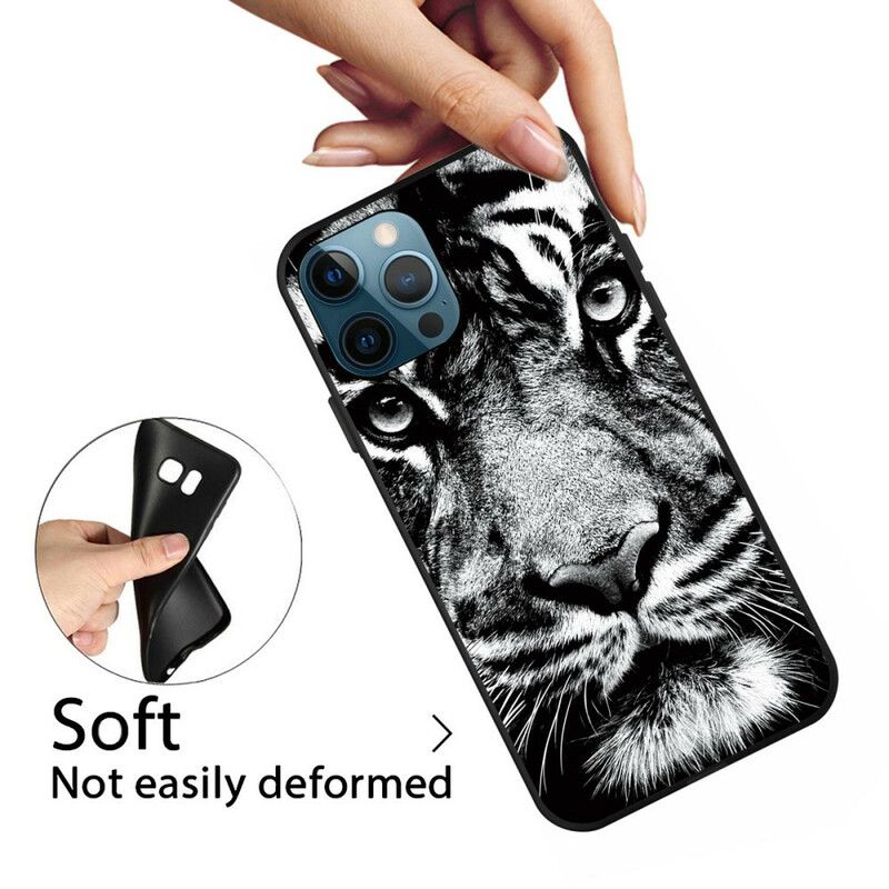 Deksel iPhone 13 Pro Max Black And White Tiger