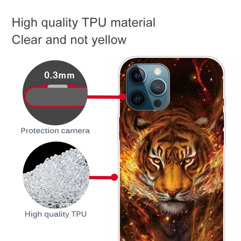 Deksel iPhone 13 Pro Max Fleksibel Tiger