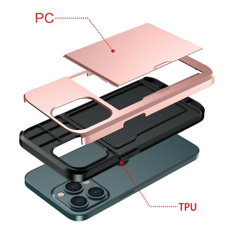 Deksel iPhone 13 Pro Max Glidelåskortholder