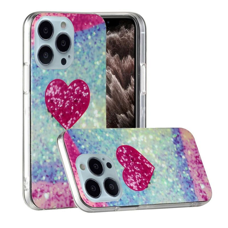 Deksel iPhone 13 Pro Max Glitter Marble Beskyttelse Deksel