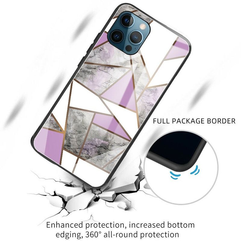 Deksel iPhone 13 Pro Max Herdet Glassmarmorgeometri Beskyttelse Deksel