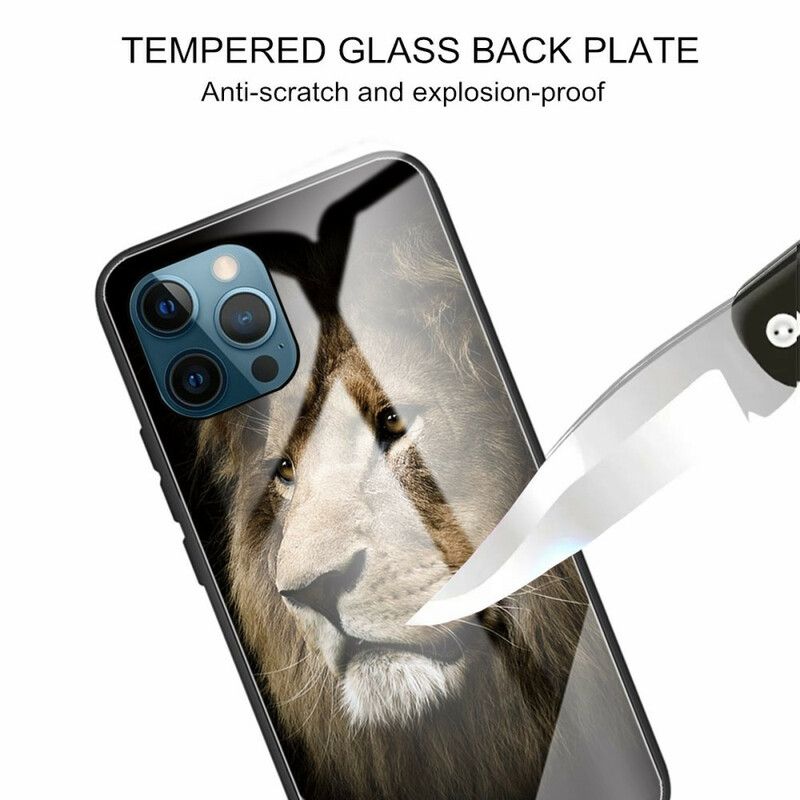 Deksel iPhone 13 Pro Max Løvehode Av Herdet Glass