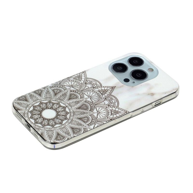 Deksel iPhone 13 Pro Max Marmorert Mandala