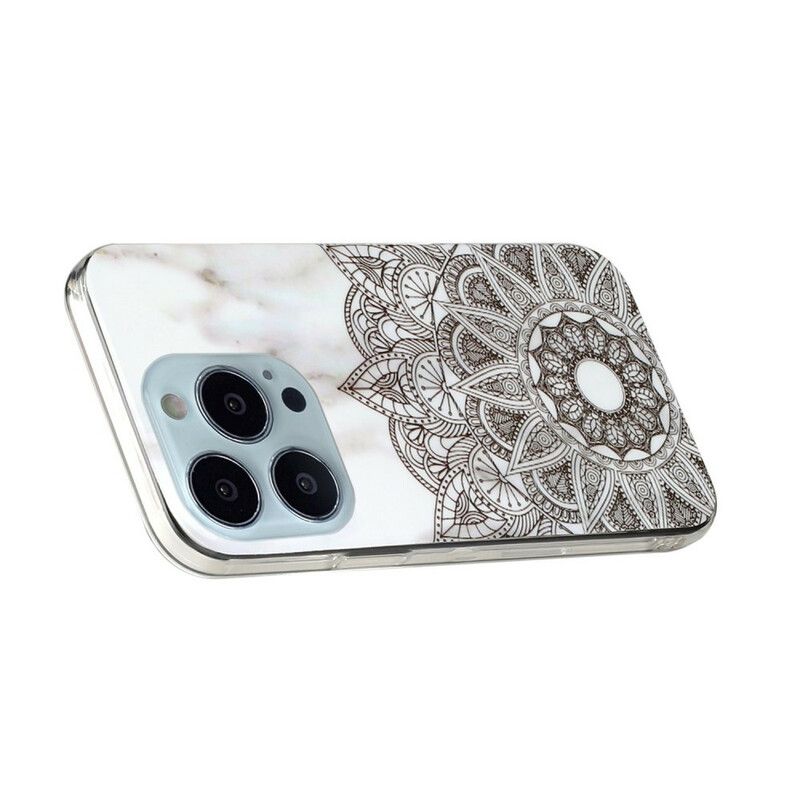 Deksel iPhone 13 Pro Max Marmorert Mandala