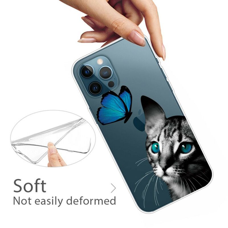 Deksel iPhone 13 Pro Max Mobildeksel Cat And Butterfly