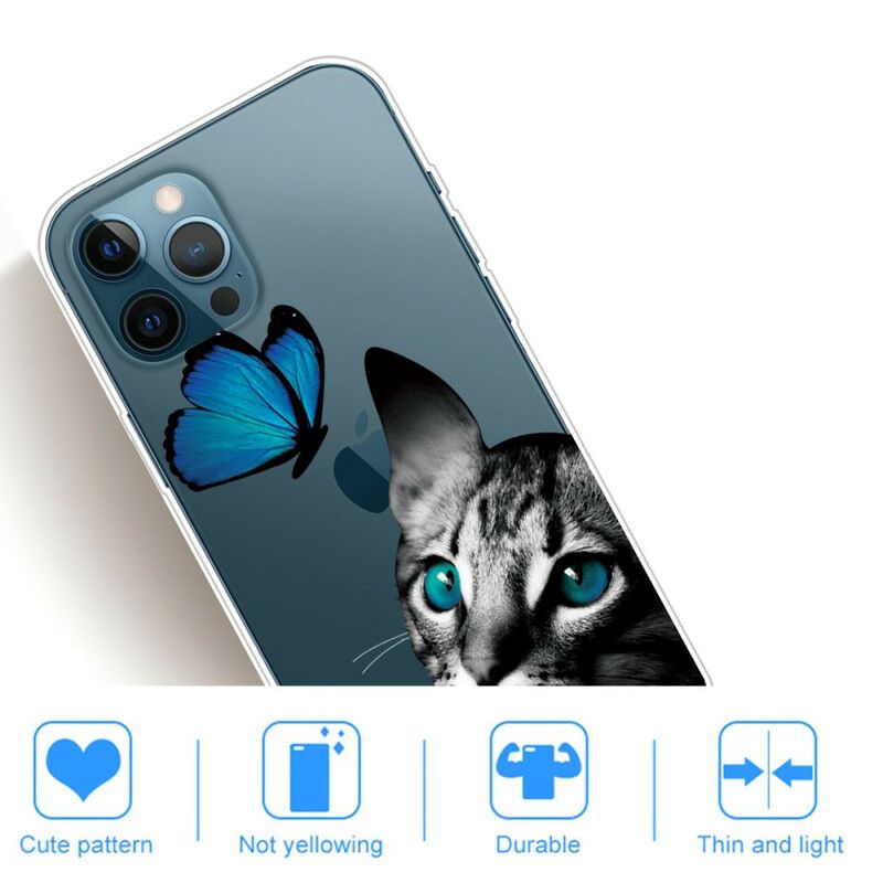 Deksel iPhone 13 Pro Max Mobildeksel Cat And Butterfly