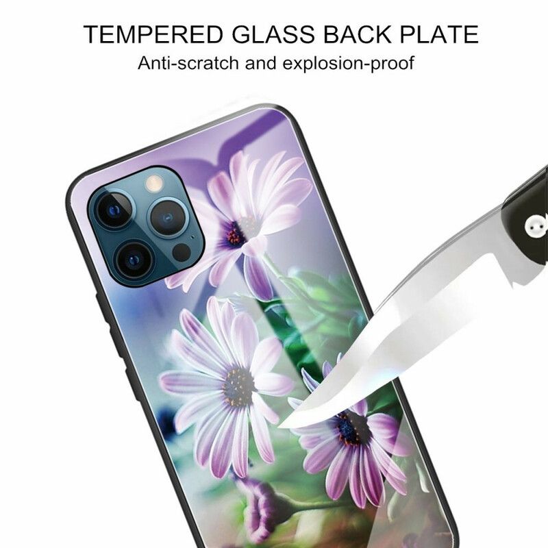 Deksel iPhone 13 Pro Max Realistiske Blomster Av Herdet Glass