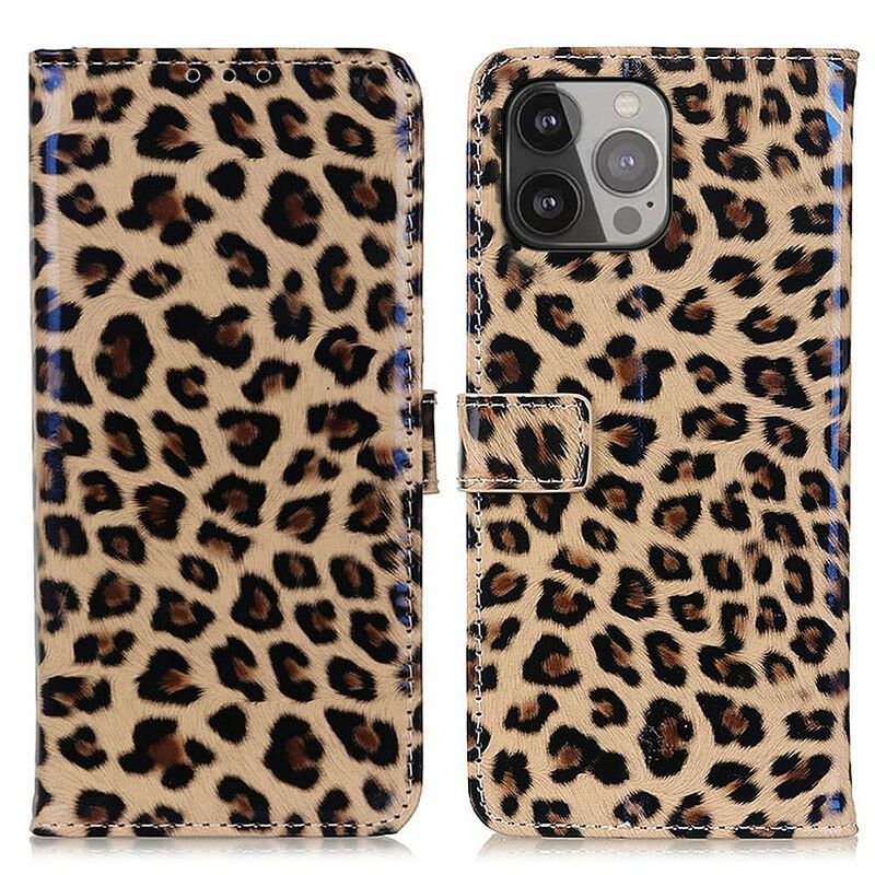 Folio Deksel iPhone 13 Pro Max Enkel Leopard