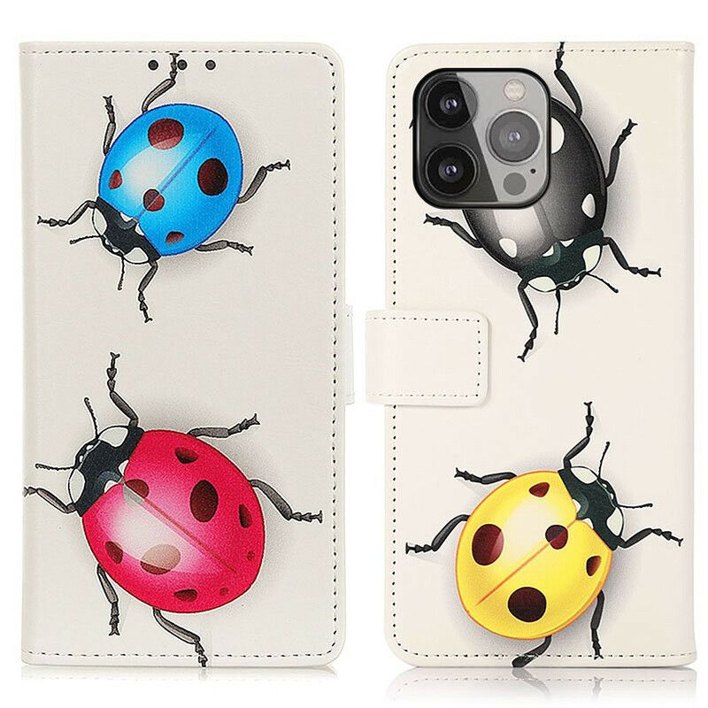 Folio Deksel iPhone 13 Pro Max Ladybugs