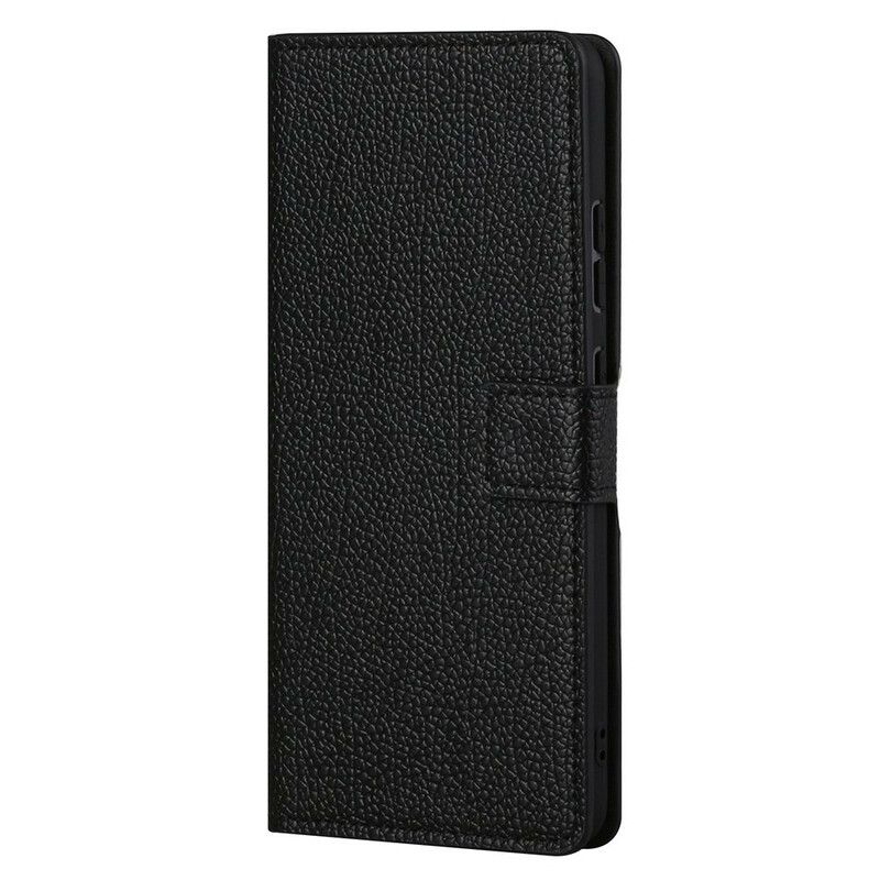 Folio Deksel iPhone 13 Pro Max Litchi Grain Leather Effect Beskyttelse Deksel