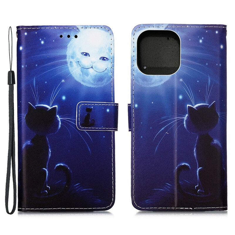 Folio Deksel iPhone 13 Pro Max Moonlight Cat Beskyttelse Deksel