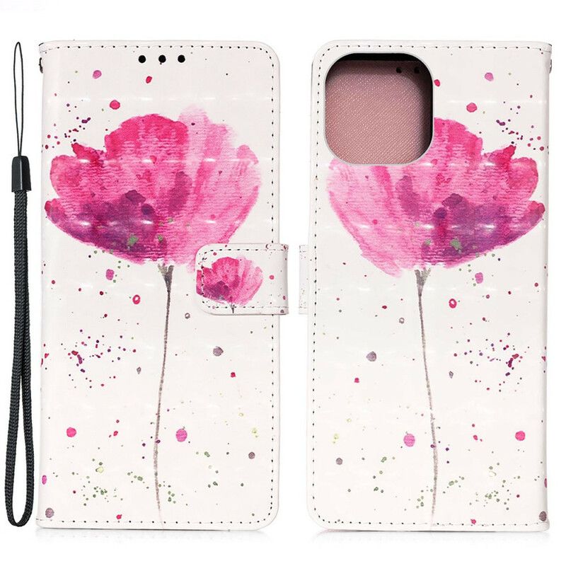 Folio Deksel iPhone 13 Pro Max Poppy Akvarell