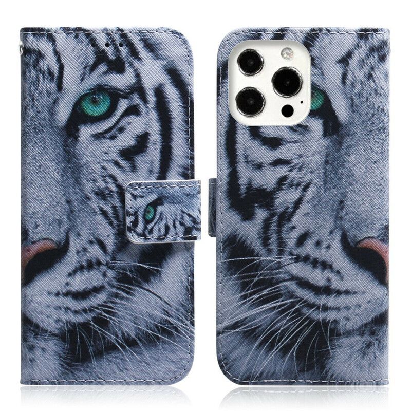 Folio Deksel iPhone 13 Pro Max Tiger Face Beskyttelse Deksel