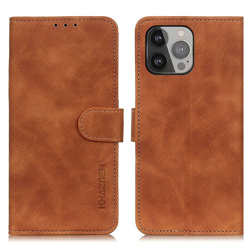 Folio Deksel Til iPhone 13 Pro Max Mate Leather Effect Vintage Khazneh