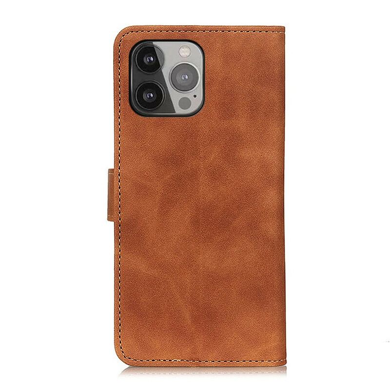 Folio Deksel Til iPhone 13 Pro Max Mate Leather Effect Vintage Khazneh