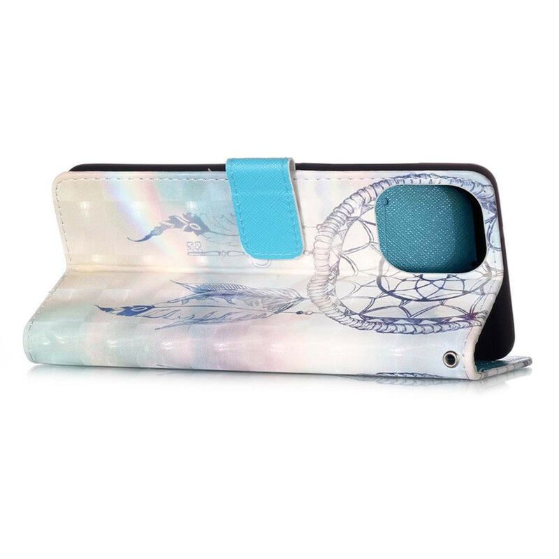 Folio Deksel Til iPhone 13 Pro Max Watercolor Dream Catcher