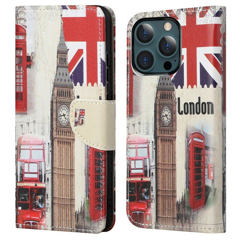 Lærdeksel Folio Deksel iPhone 13 Pro Max London Life