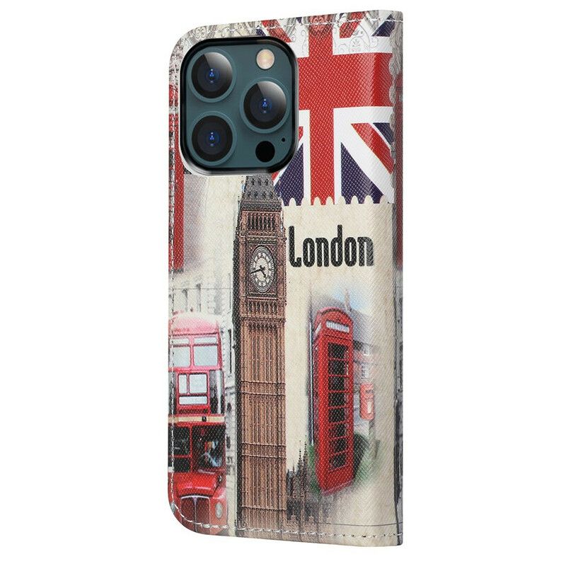 Lærdeksel Folio Deksel iPhone 13 Pro Max London Life