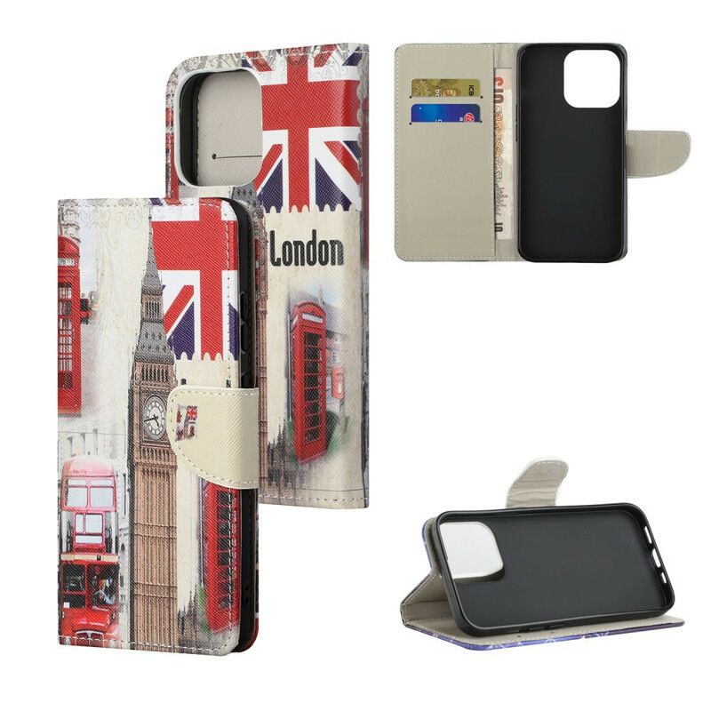 Lærdeksel Folio Deksel iPhone 13 Pro Max London Life