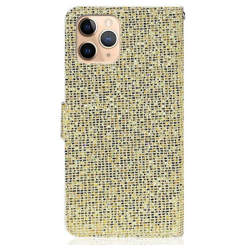 Lærdeksel Folio Deksel iPhone 13 Pro Max Mobildeksel Glitter S Design