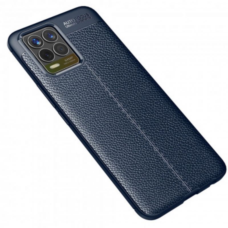 Deksel Realme 8 / 8 Pro Mobildeksel Double Line Litchi Leather Effect